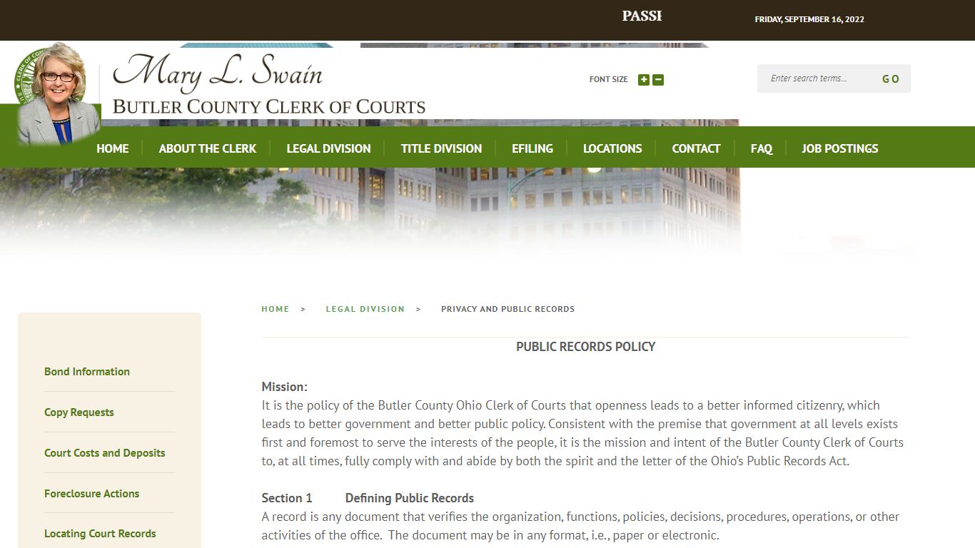 Welcome to Butler County Clerk of Courts